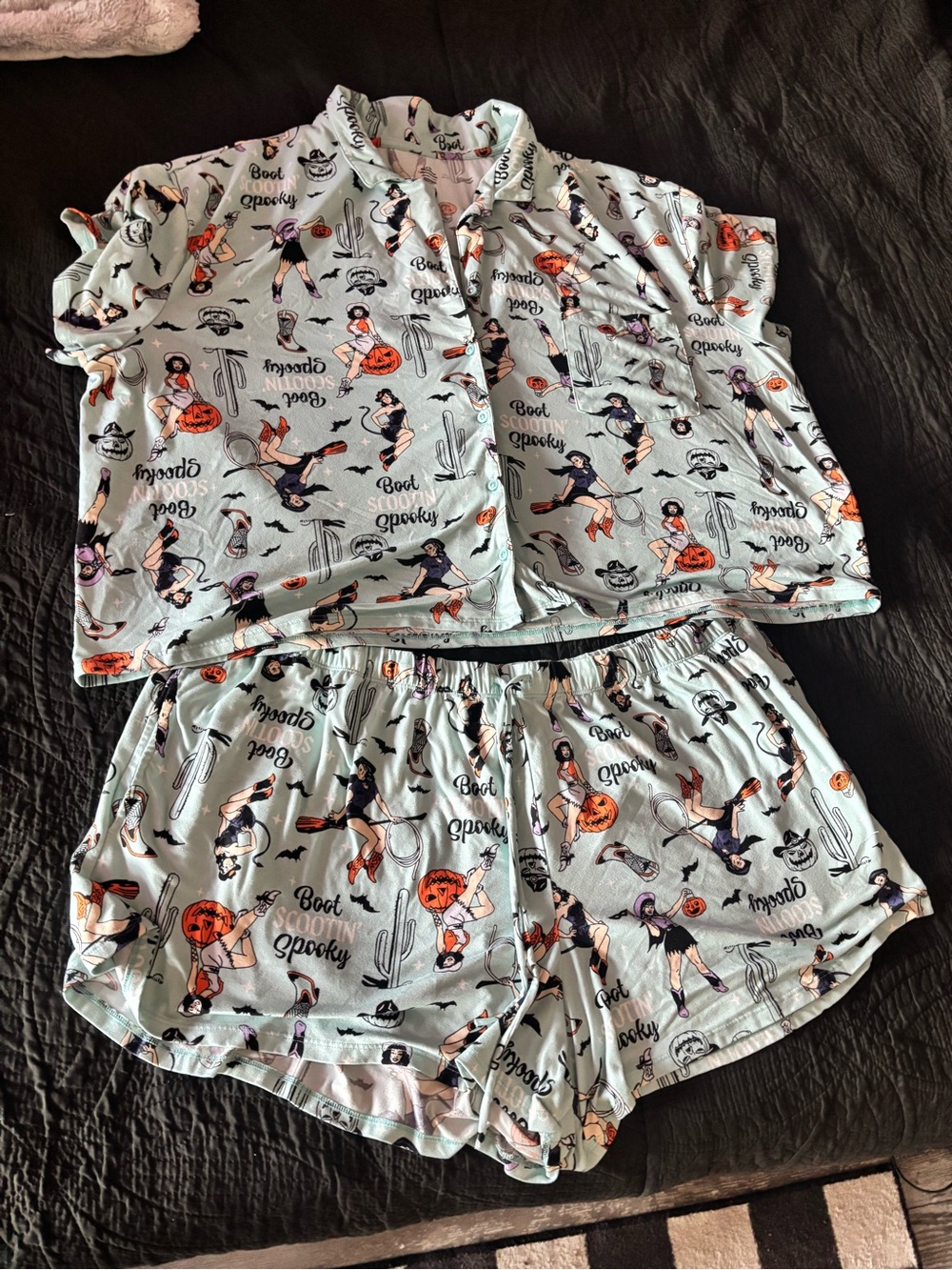 Halloween Cowgirl Pinup Short Sleeve Pajama Set